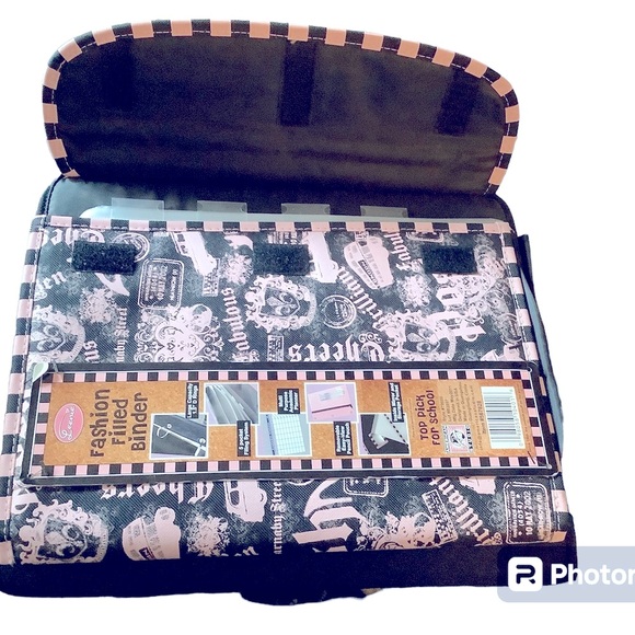 American Studio LEENIE fashion filled binder. Large D Rings, 5 pocket filing NWT - Picture 4 of 10